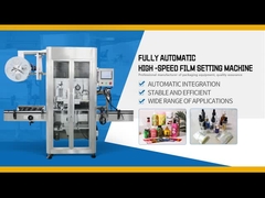 Equipamento de rotulagem de garrafas de vidro de plástico para animais de estimação Máquina de embalagem de calor com túnel de encolhimento