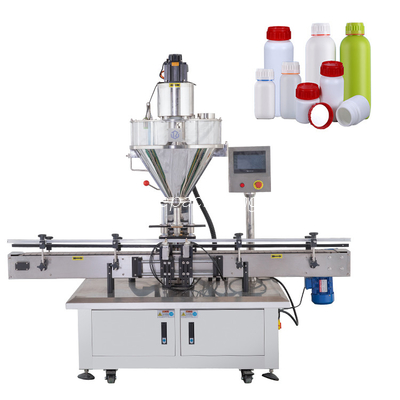 Automatic liquid powder filling sealing capping machine high speed and precision PLC screen control