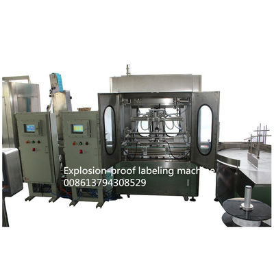 Two Side Explosion Proof Sticker Labelling Machine 80 Bottles/Minute
