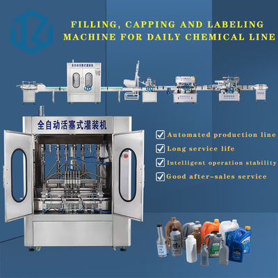 Tracking Capping Liquid Filling Production Line For Shampoo Washing Disinfectant
